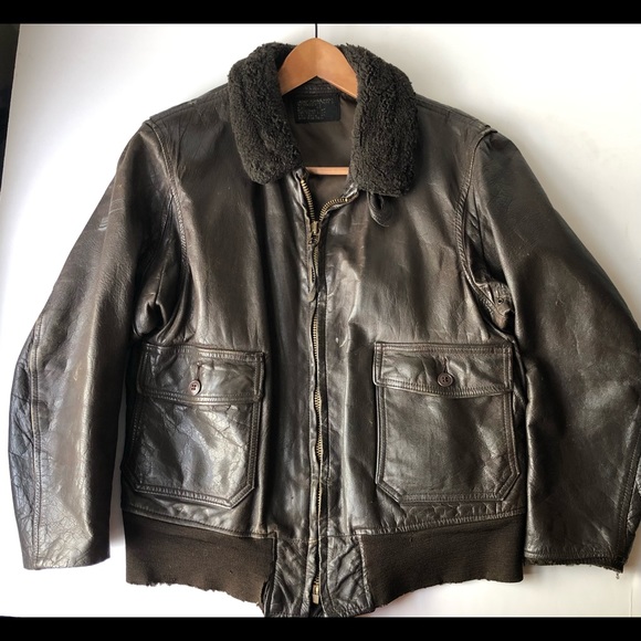 Brill Bros. Other - Vintage G-1 Leather Flight Jacket, 1971, Size 44, Authentic Military Issued.